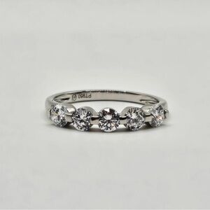 1.00 CT 950 Platinum Brilliant Round Five Stones VS2 Lab Diamond Ring